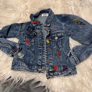 Lola Kids Denim Jacket with Colorful Embroidery